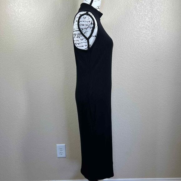 Forever 21+ black sleeveless turtleneck ribbed dress size 1X goth academia - Picture 9 of 13